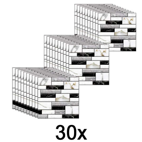 3x 3D muurstickers met een marmerlook (10 stuks) | MARBLEBLOCKS