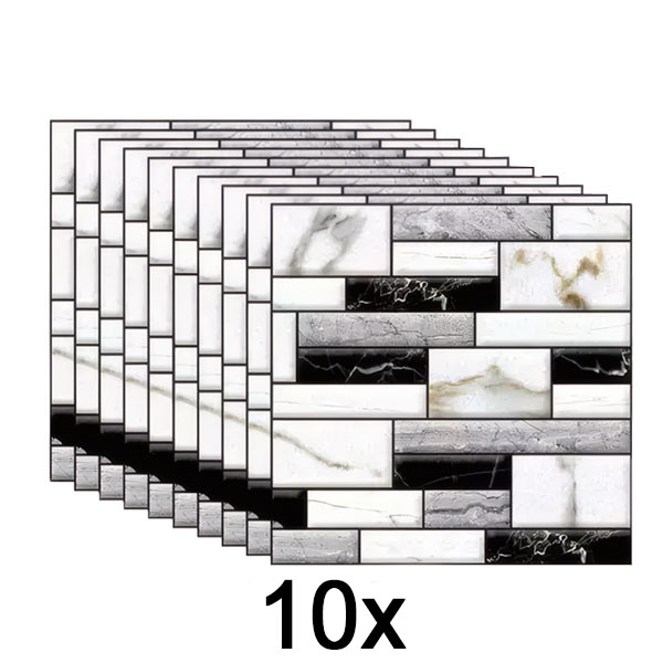 1x 3D muurstickers met een marmerlook (10 stuks) | MARBLEBLOCKS