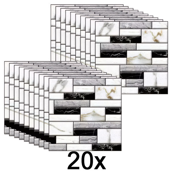 2x 3D muurstickers met een marmerlook (10 stuks) | MARBLEBLOCKS